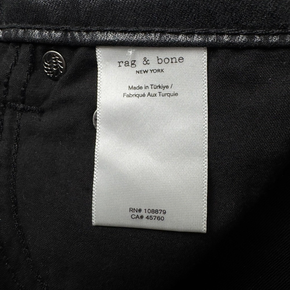 Rag & bone Nina High Rise Skinny Jeans 29" Coated Black Womens 26 - Picture 5 of 14